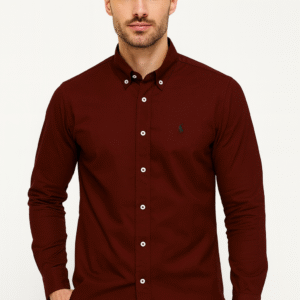 Classic Maroon Button-Down Shirt